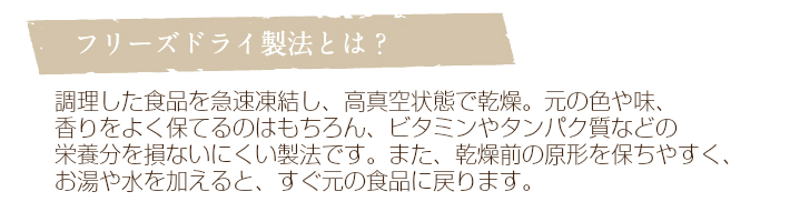 フリーズドライについて