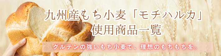 九州産もち小麦モチハルカ使用商品一覧グルテンの強いもち小麦で理想のもちもちを